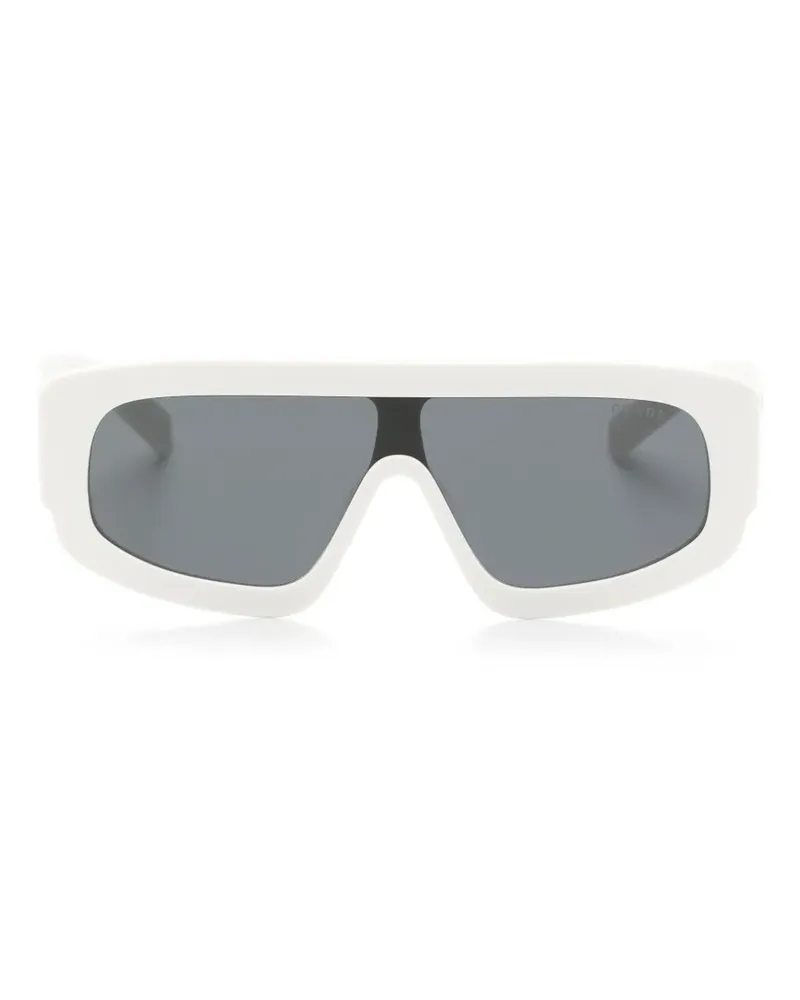 Prada Symbole Sonnenbrille mit geometrischem Gestell - Weiß Weiß