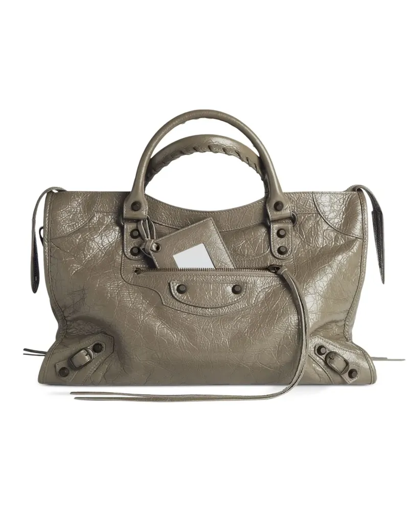 Balenciaga Mittelgroßer Le City Tote Bag aus Lammleder - Grau Grau