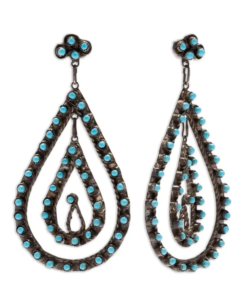 Fortela Hängeohrringe mit Türkis - Schwarz Schwarz