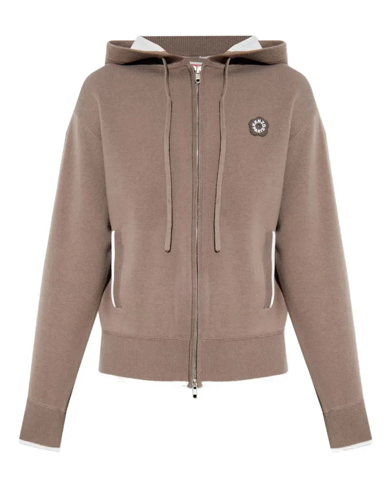 Kenzo Kapuzenjacke mit Blumen-Logo - Nude Nude