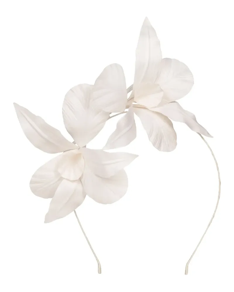 Jennifer Behr Haarreif mit Blumenmotiv - Weiß Weiß