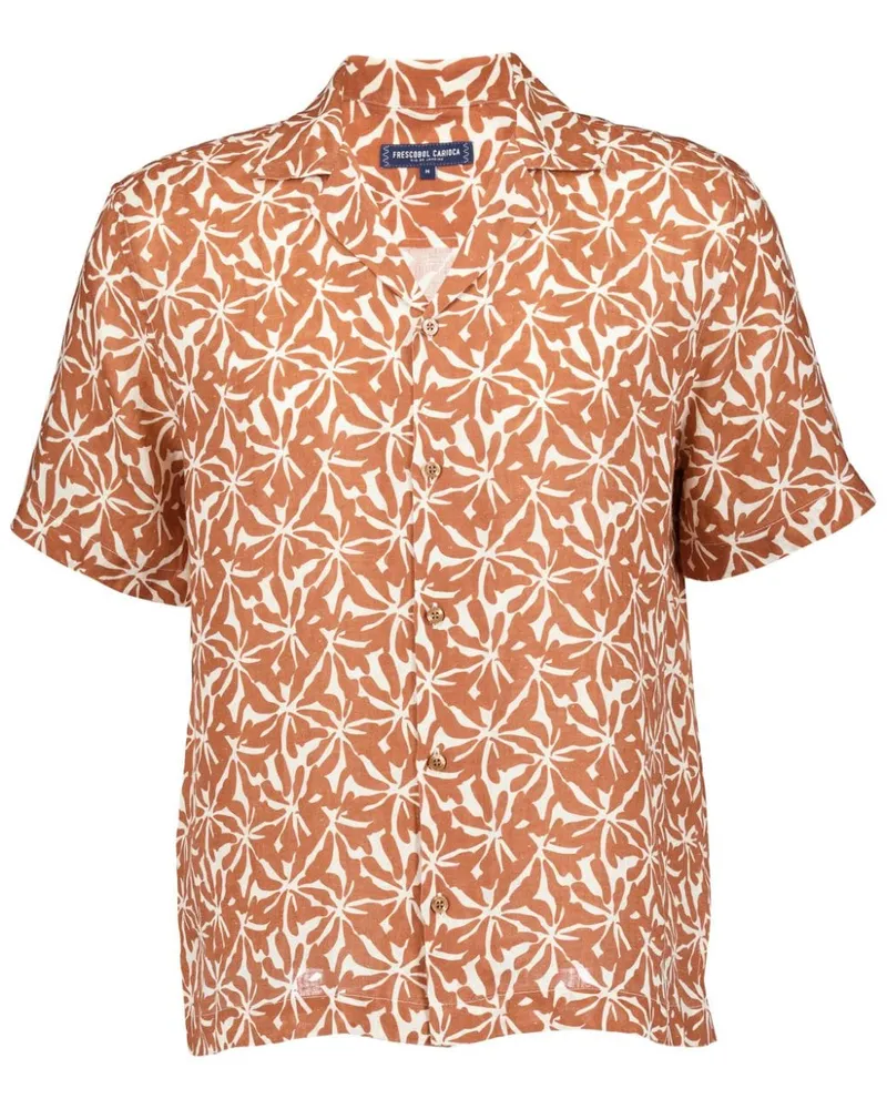 Frescobol Carioca Hemd mit Blumen-Print - Braun Braun