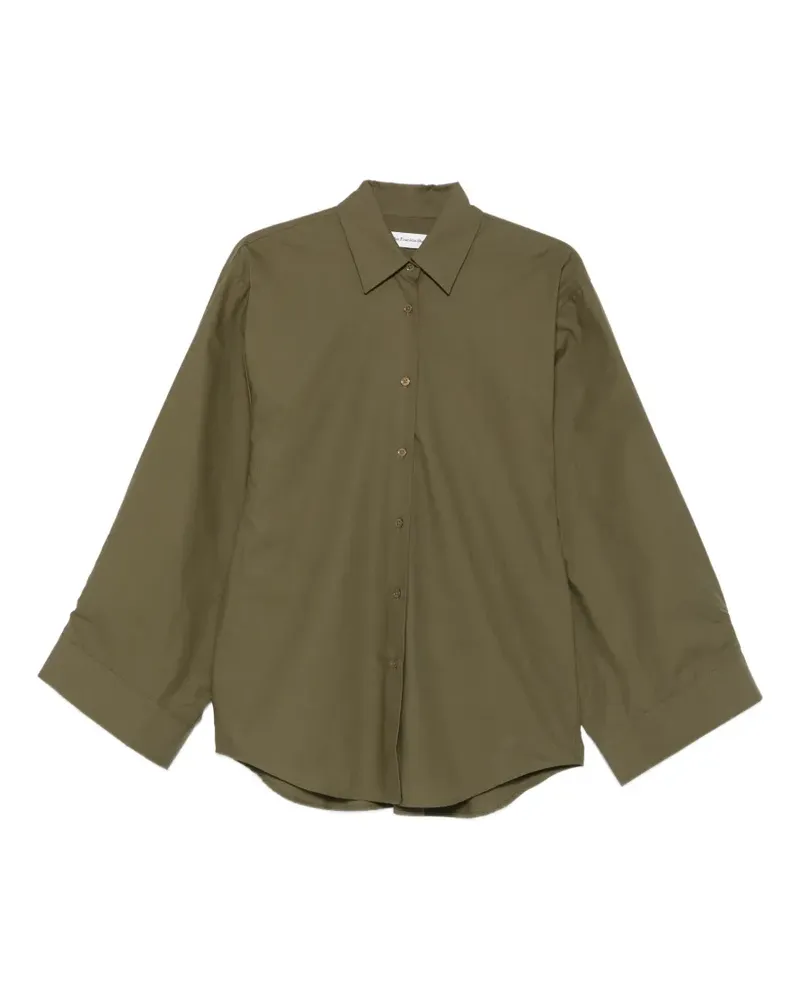 FRANKIE Shop logo-embroidered oversized shirt - Grün Grün