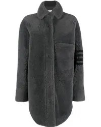 Thom Browne Shearling-Jacke mit Streifendesign Grau