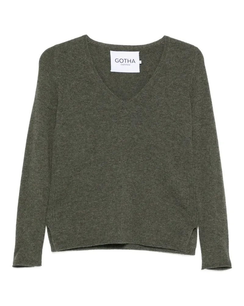 Gotha Pullover mit V-Ausschnitt - Grau Grau
