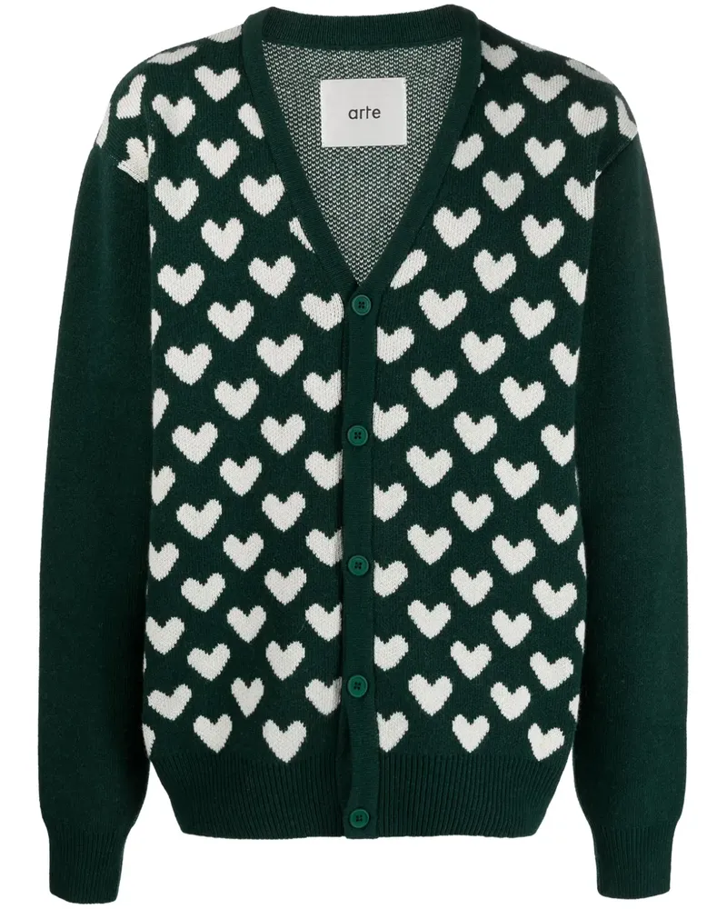 Arte Antwerp Cardigan mit V-Ausschnitt - Grün Grün