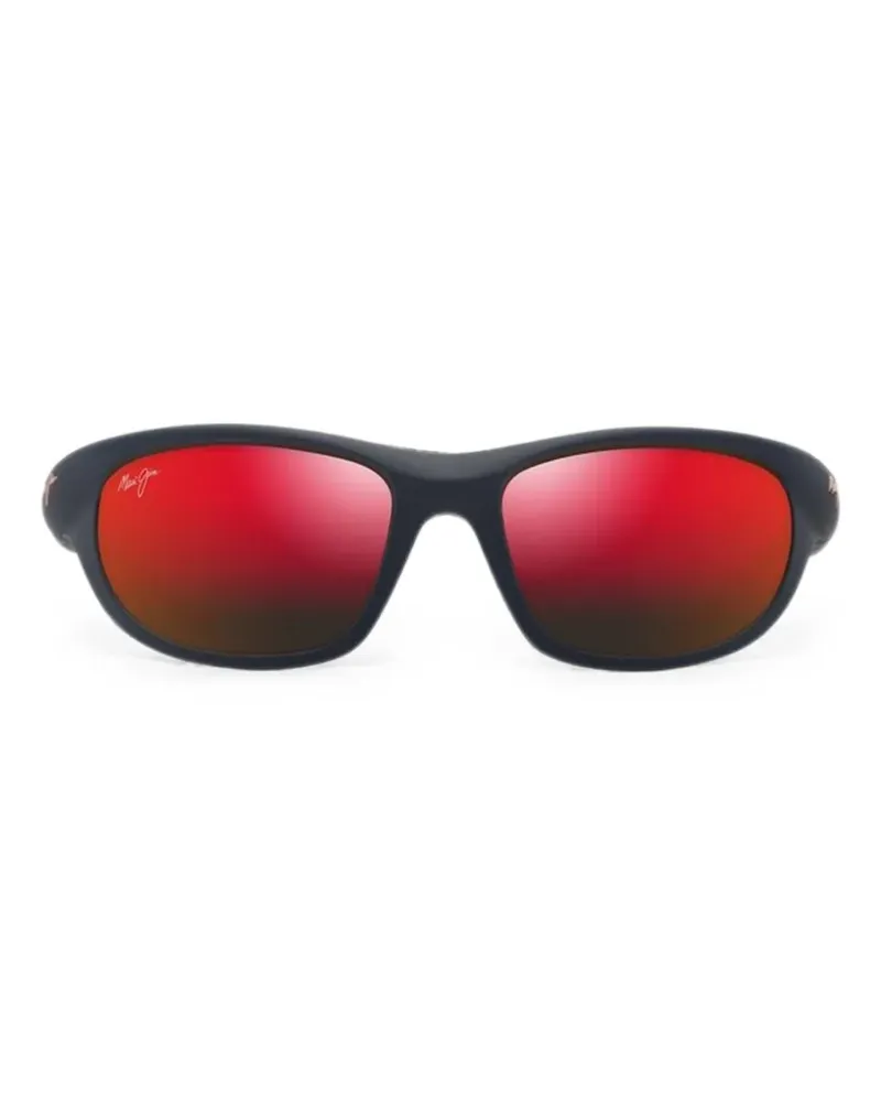Maui Jim Haulani Sonnenbrille mit eckigem Gestell - Schwarz Schwarz