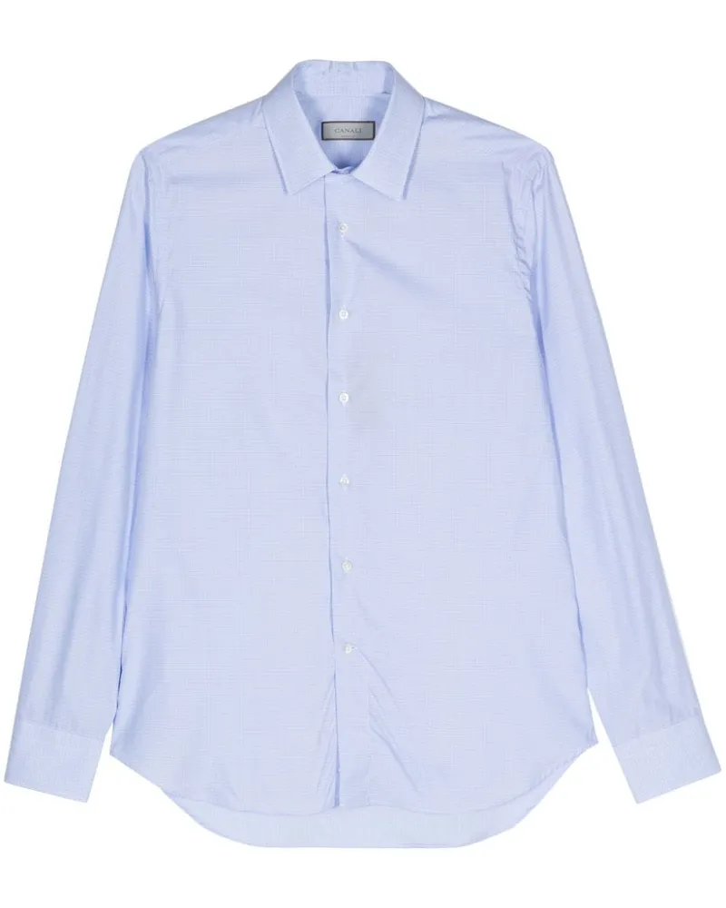 Canali Hemd mit Karomuster - Blau Blau