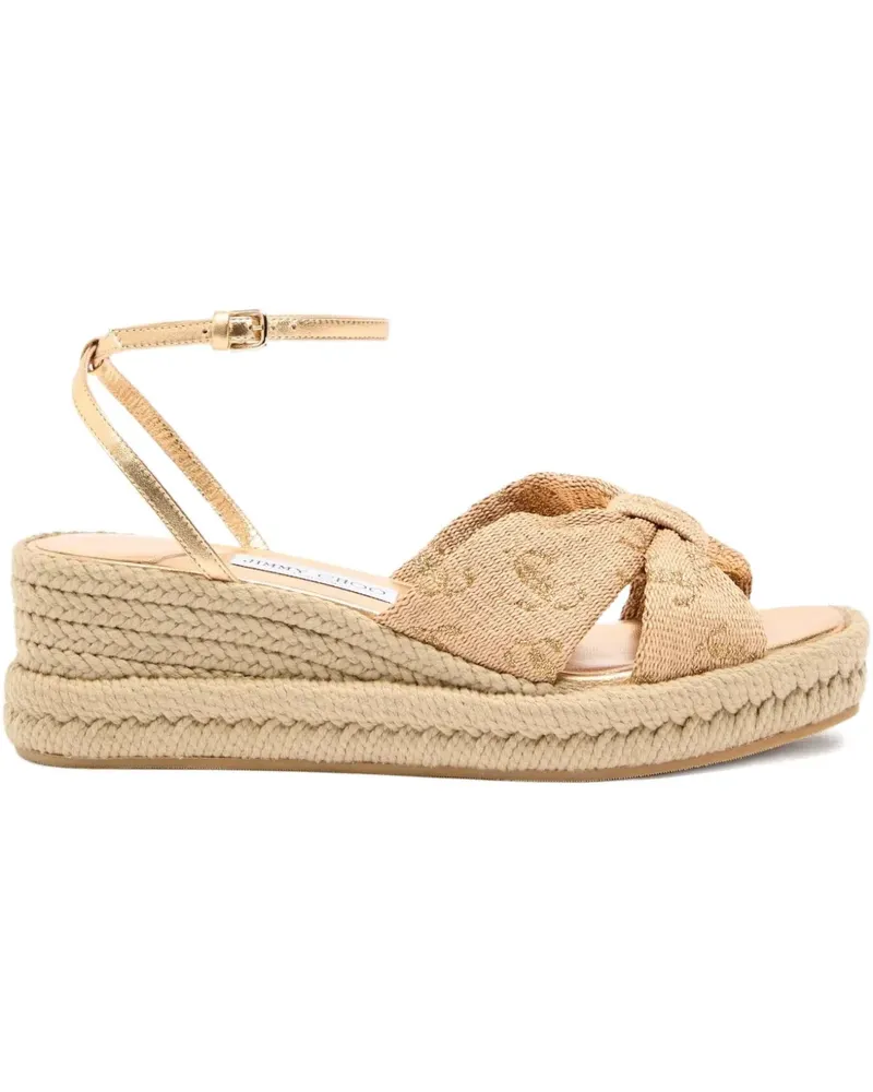 Jimmy Choo Aella Wedge-Sandalen 60mm - Nude Nude
