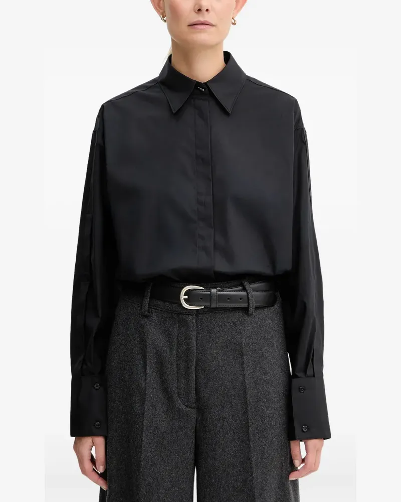 HUGO BOSS long-sleeve cotton shirt - Schwarz Schwarz