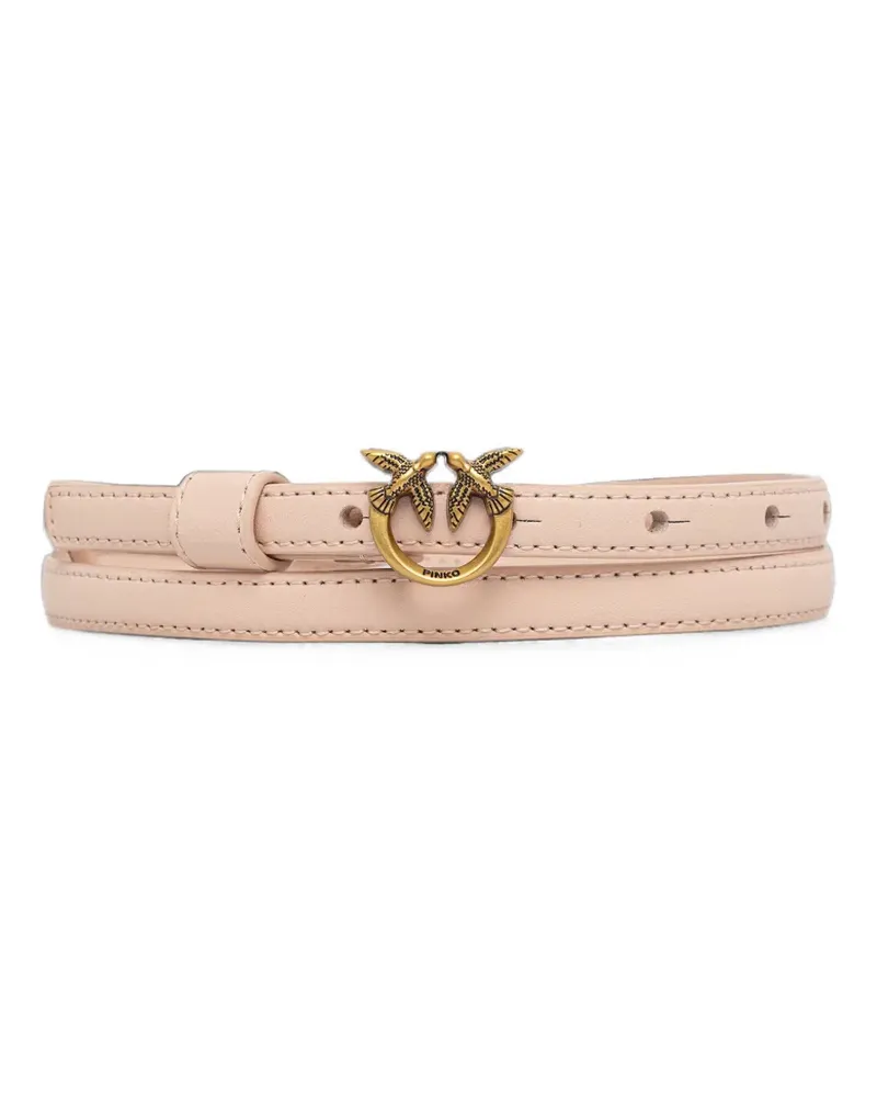 Pinko Love Birds-buckle leather belt - Rosa Rosa