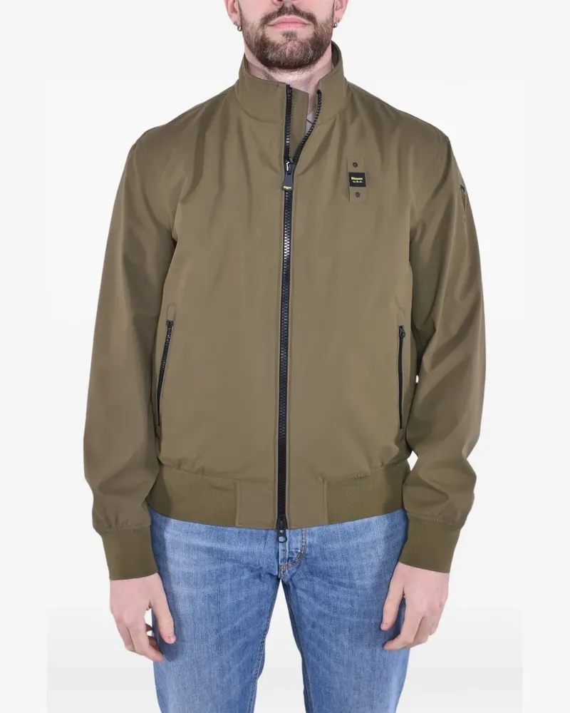 Blauer Anson logo-patch bomber jacket - Grün Grün