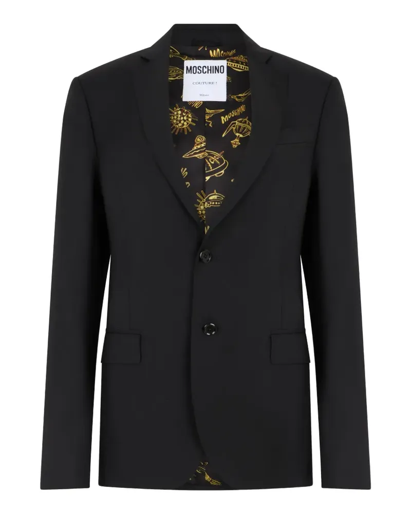 Moschino notched-lapels single-breasted blazer - Schwarz Schwarz