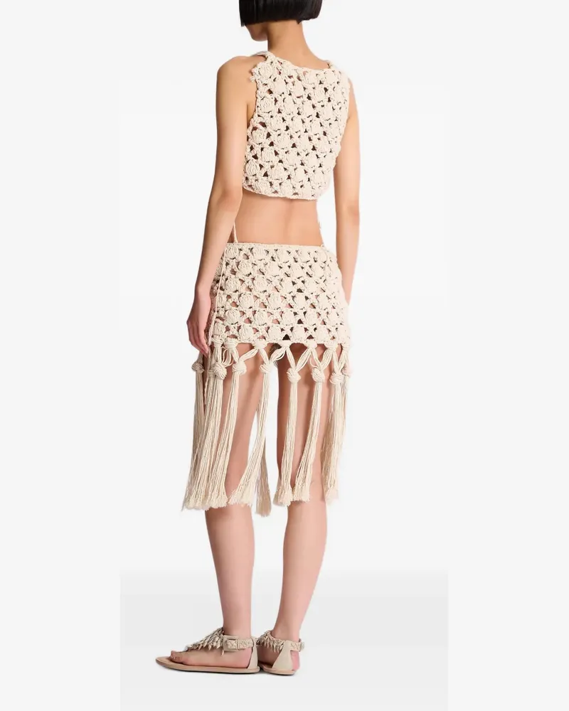 Balmain Gehäkelter Rock - Nude Nude