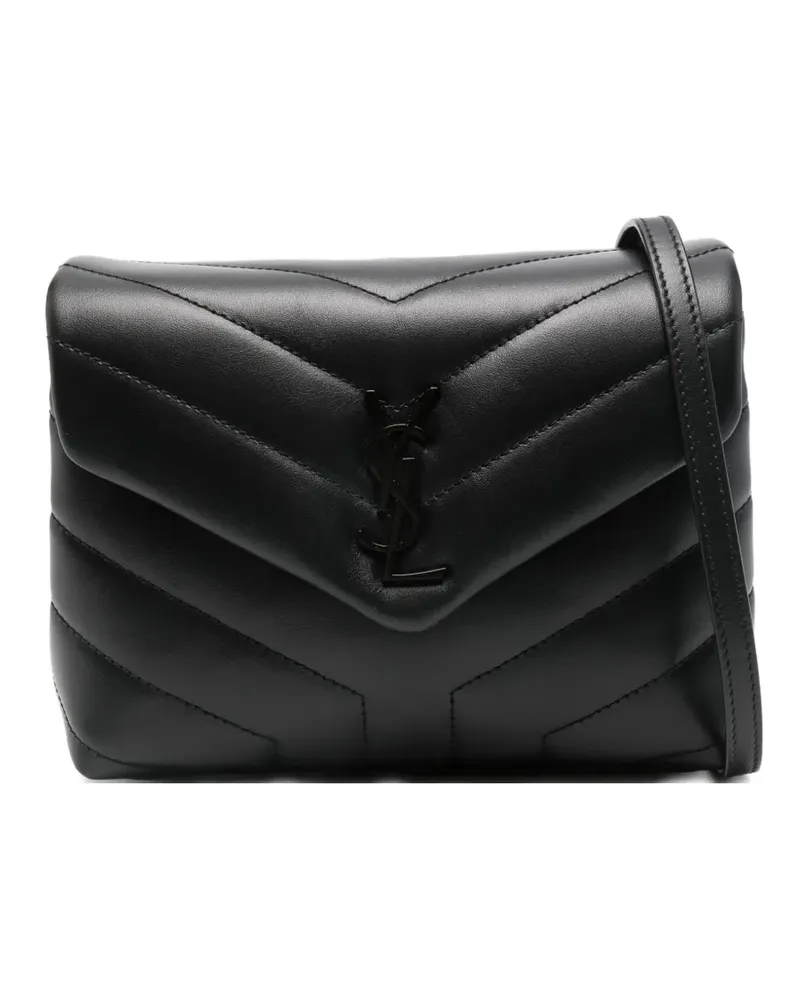 Saint Laurent logo-plaque mini bag - Schwarz Schwarz