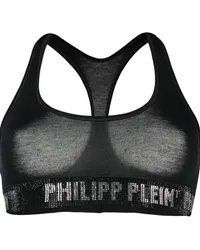 Philipp Plein Sport-BH mit Logo-Verzierung Schwarz