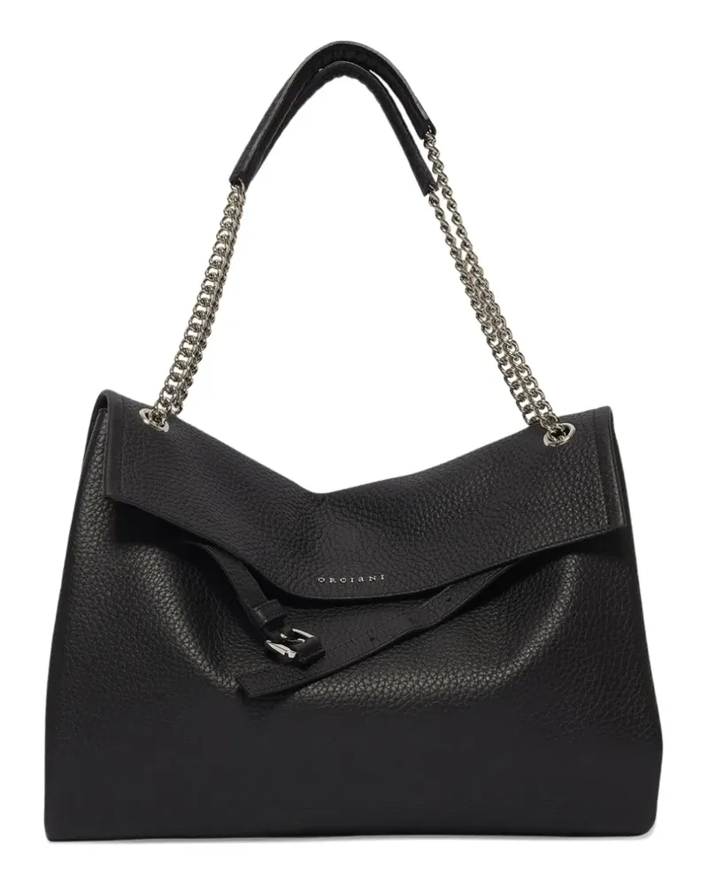 Orciani Schultertasche mit Kettenriemen - Schwarz Schwarz