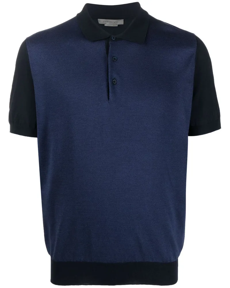 Corneliani Zweifarbiges Poloshirt Blau