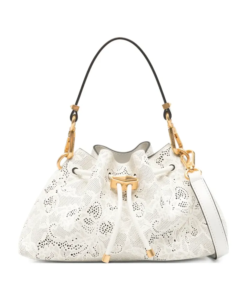 Jimmy Choo Perforierter Small Cinch Tote Bag - Weiß Weiß