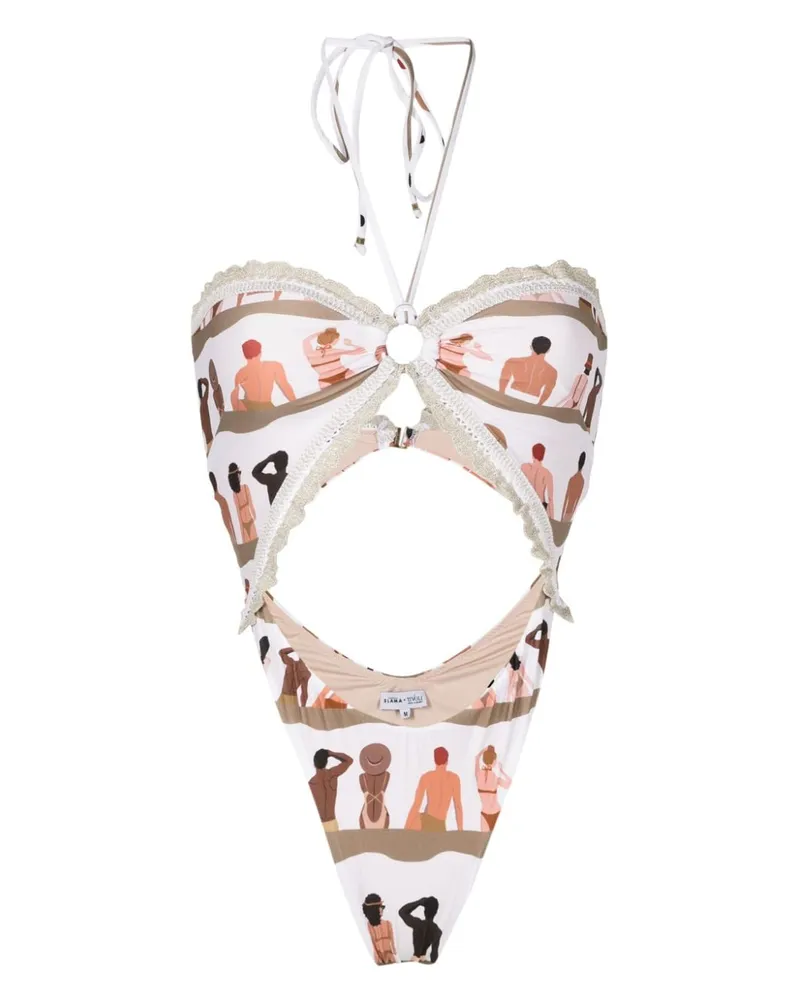 Amir Slama Piece mit Cut-Outs - Nude Nude