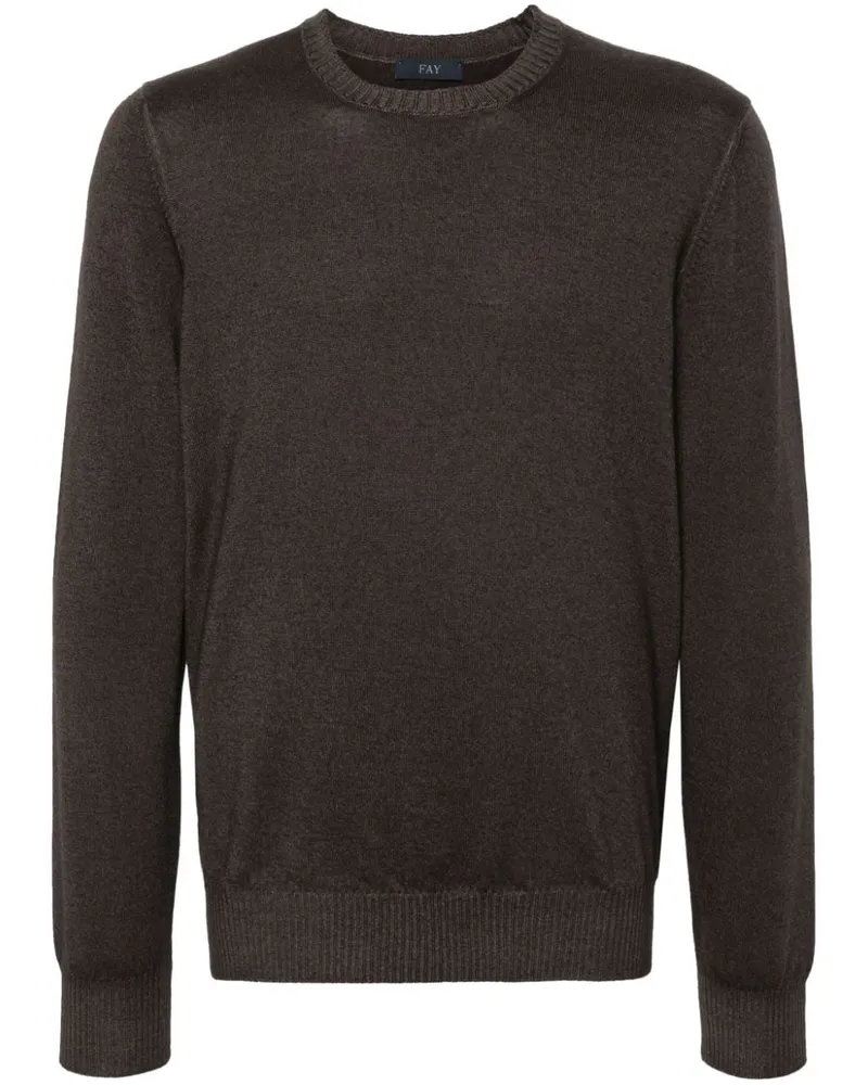 Fay Pullover mit Logo-Stickerei - Braun Braun