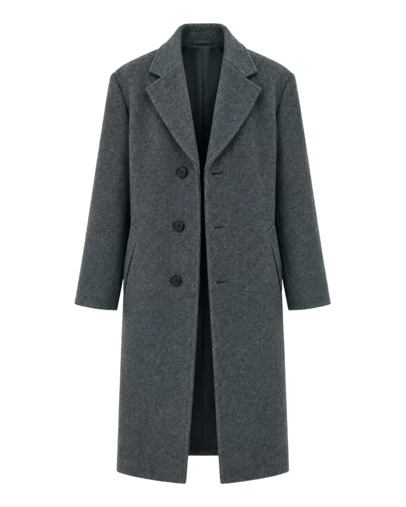 LOW CLASSIC single-breasted wool coat - Grau Grau