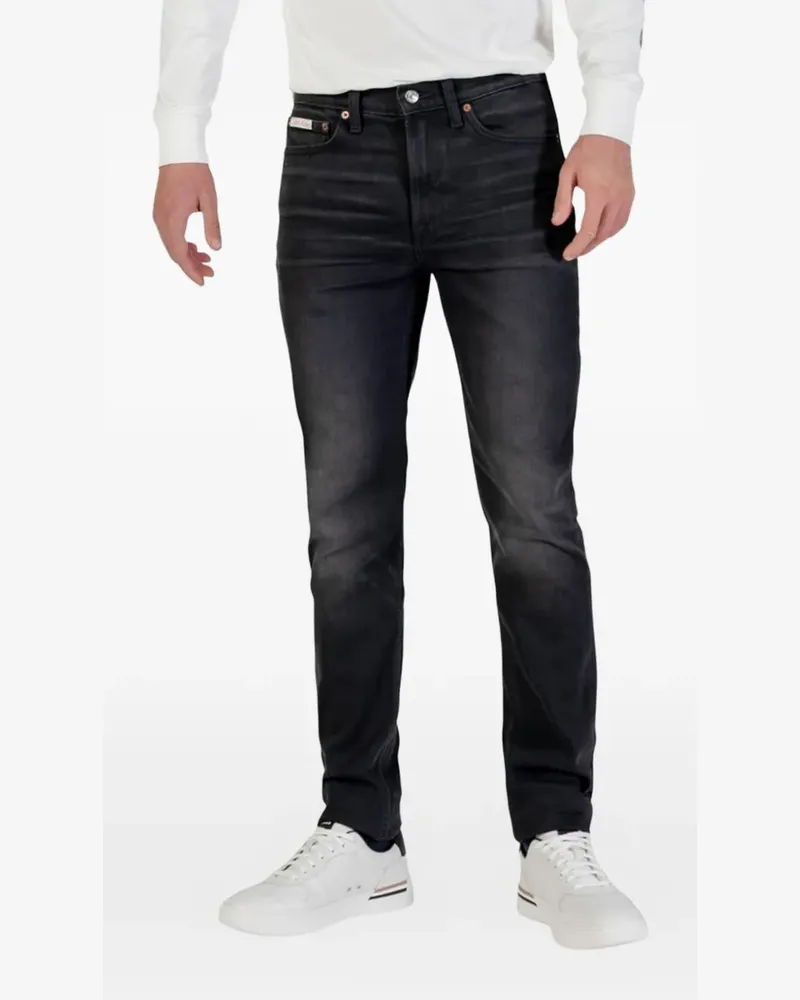 Calvin Klein whiskered-faded skinny jeans - Schwarz Schwarz
