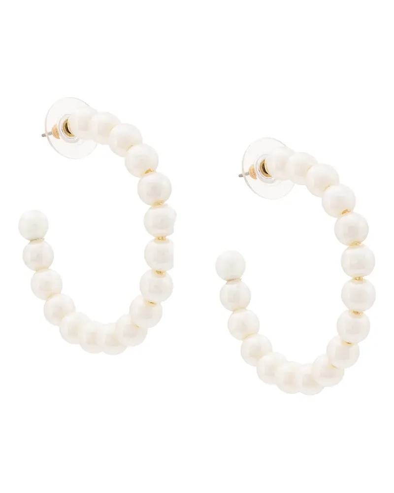 Lele Sadoughi faux pearl hoop earrings - Weiß Weiß