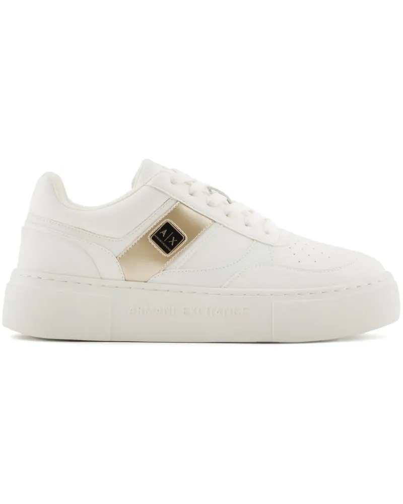 Armani Exchange Sneakers mit Logo-Schild - Weiß Weiß