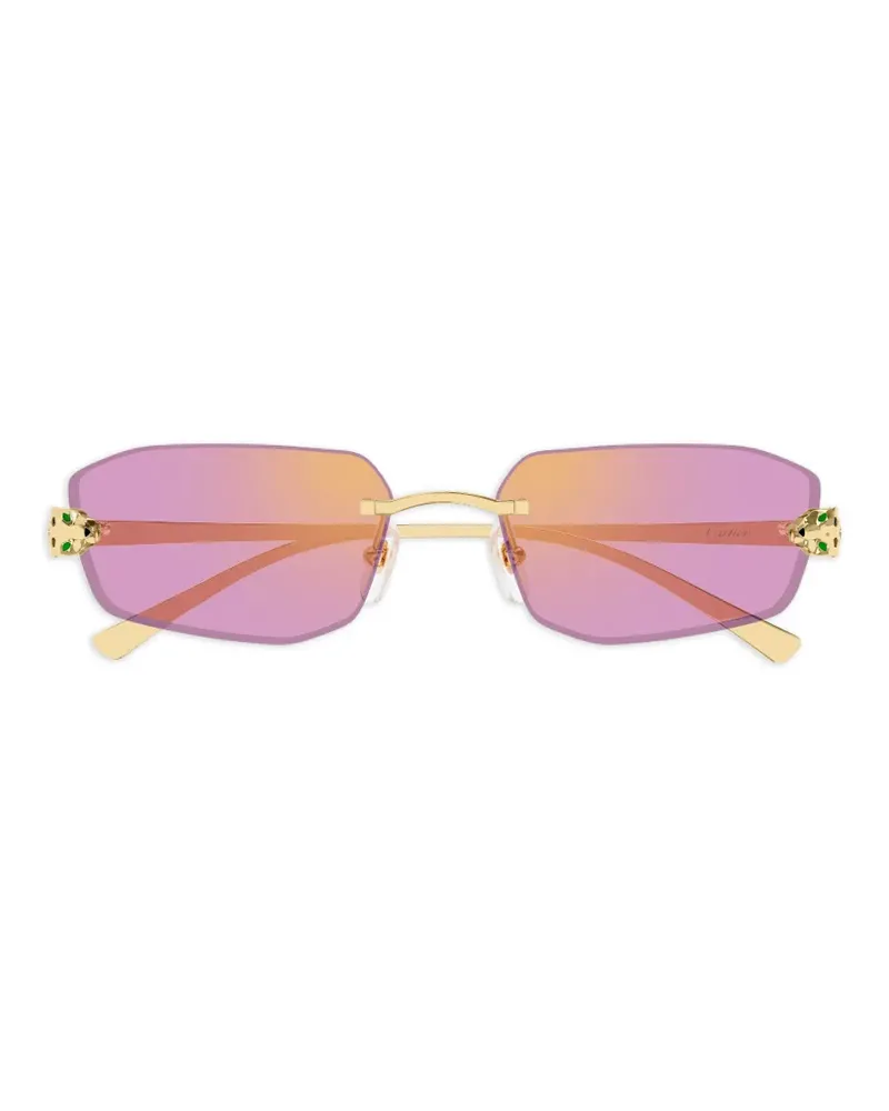 Cartier Rahmenlose Sonnenbrille mit eckigen Gläsern - Rosa Rosa