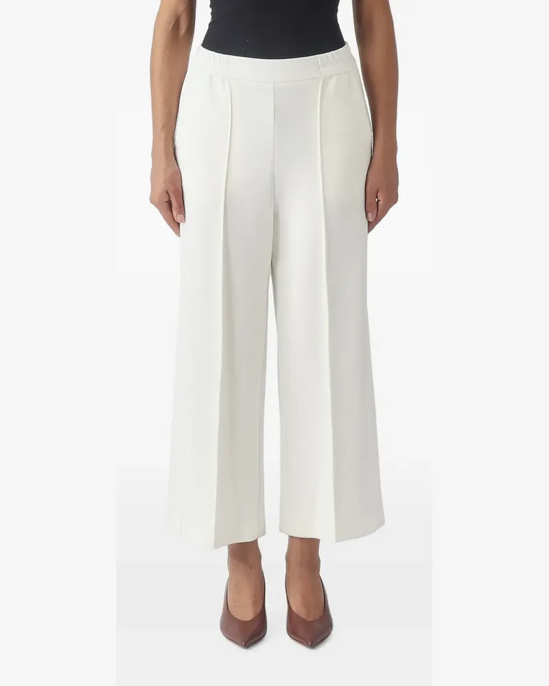 MEIMEIJ pressed-crease wide-leg cropped trousers - Weiß Weiß