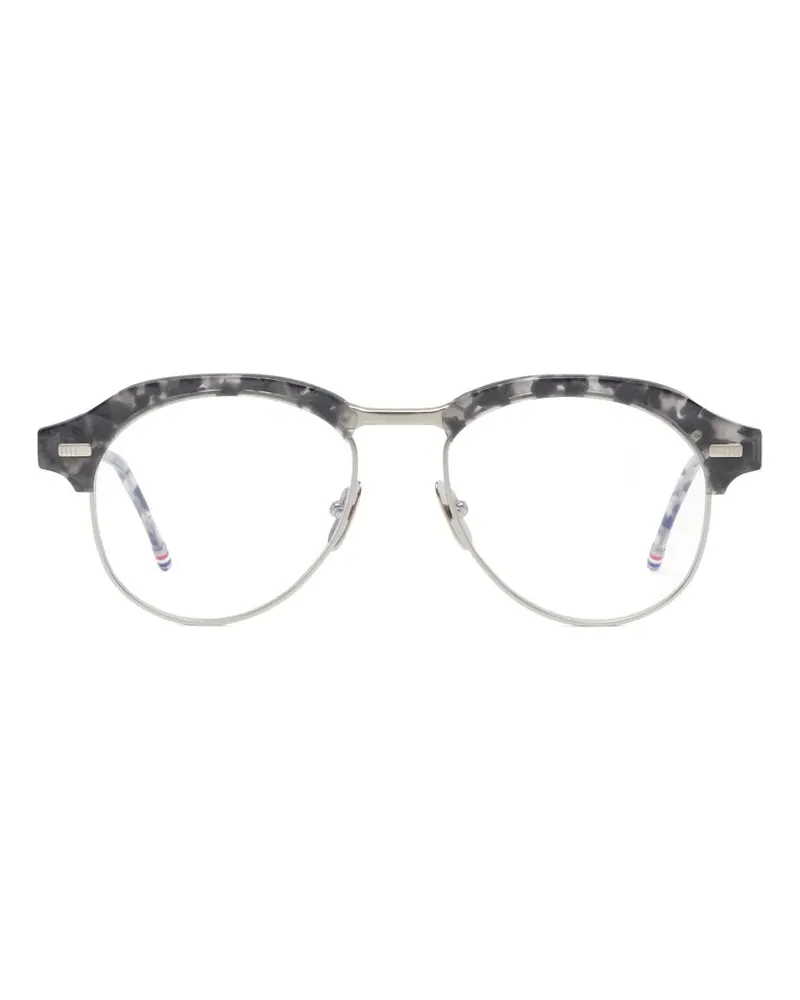 Thom Browne tortoiseshell-effect browline-frame glasses - Grau Grau