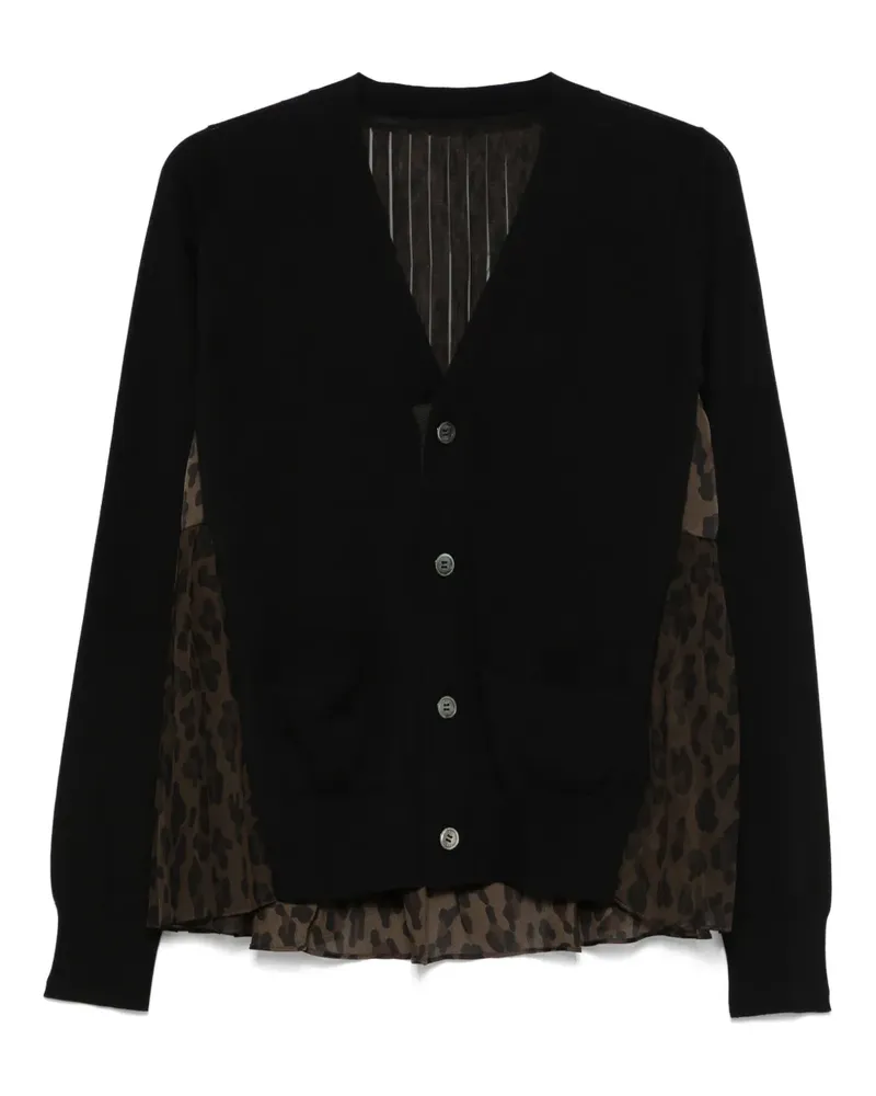 Sacai Cardigan mit Einsätzen - Braun Braun