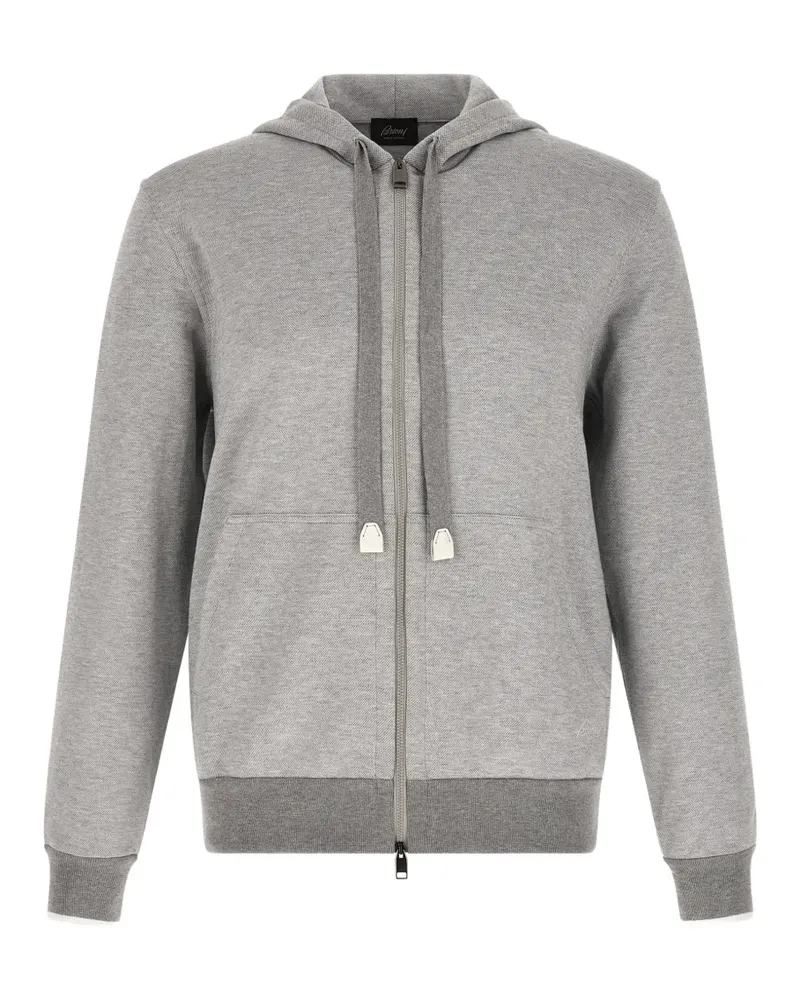 Brioni Hoodie mit Logo-Stickerei - Grau Grau