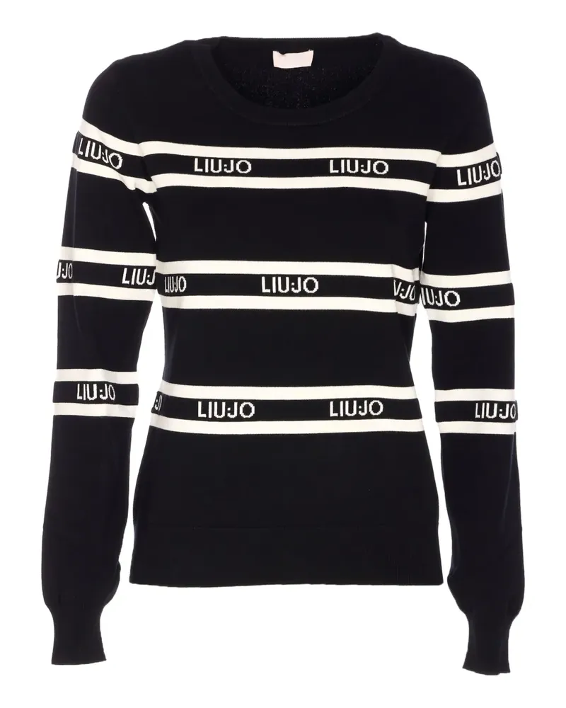 Liu Jo Pullover mit Logo-Streifen - Schwarz Schwarz