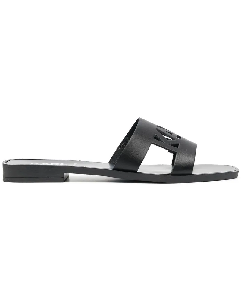 Karl Lagerfeld Sandalen mit Logo-Streifen - Schwarz Schwarz
