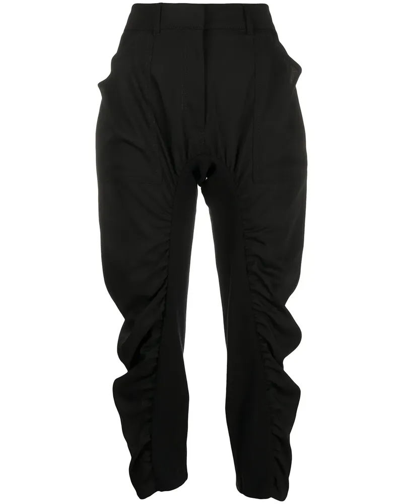 Stella McCartney Plissierte Cropped-Hose - Schwarz Schwarz