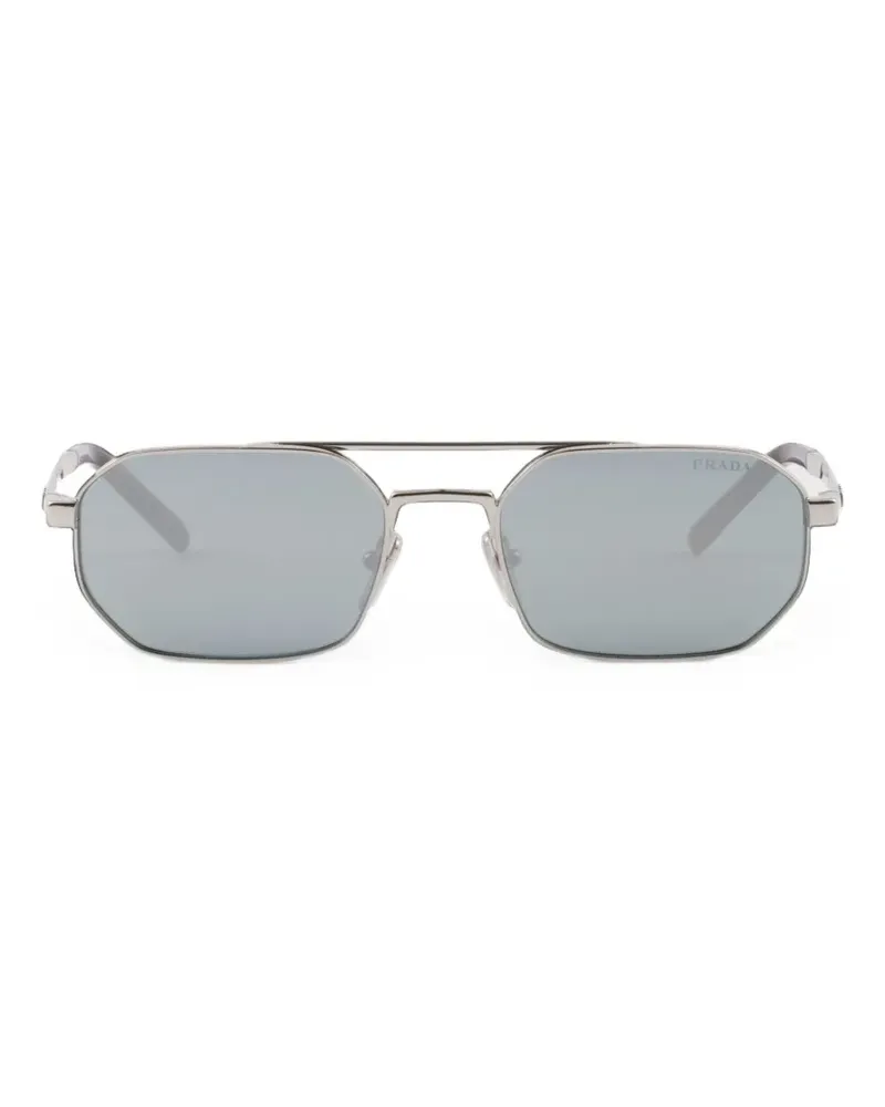 Prada Sonnenbrille mit Logo - Silber Silber
