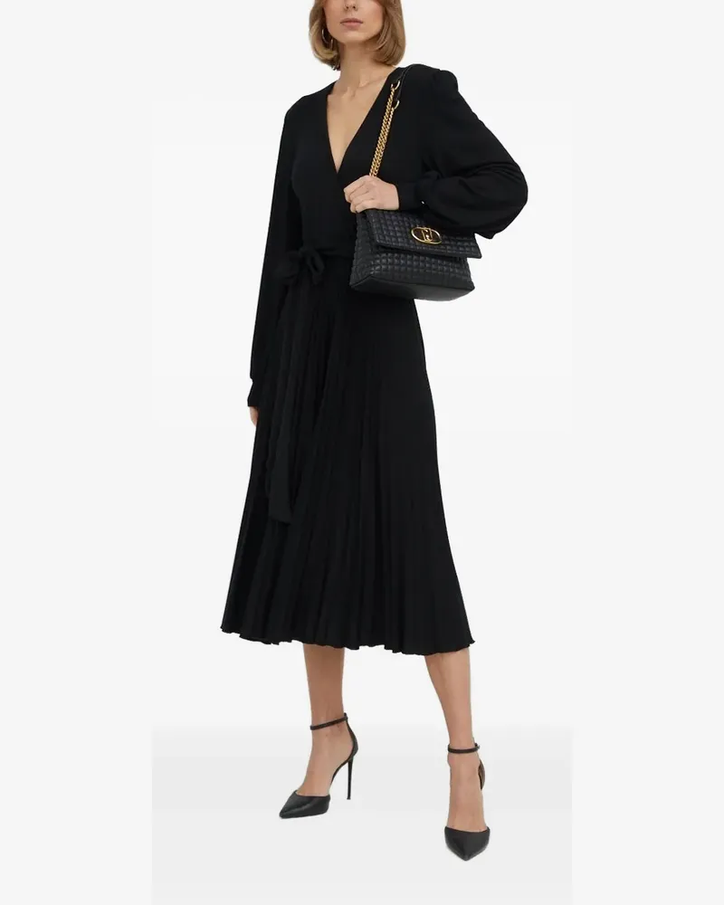 NISSA Midikleid mit Puffärmeln - Schwarz Schwarz