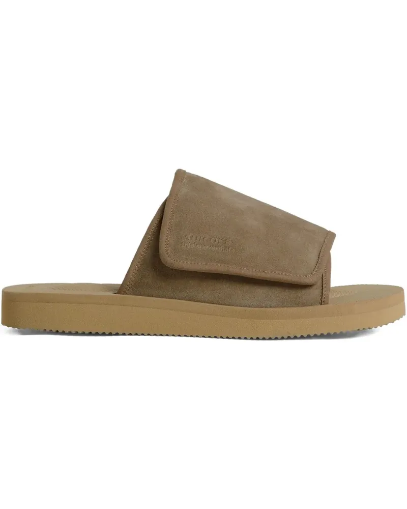 SUICOKE x ThisNever that Pantoletten mit Wildlederriemen - Braun Braun