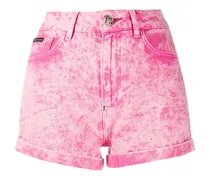 Shorts mit Acid-Wash-Effekt - Rosa