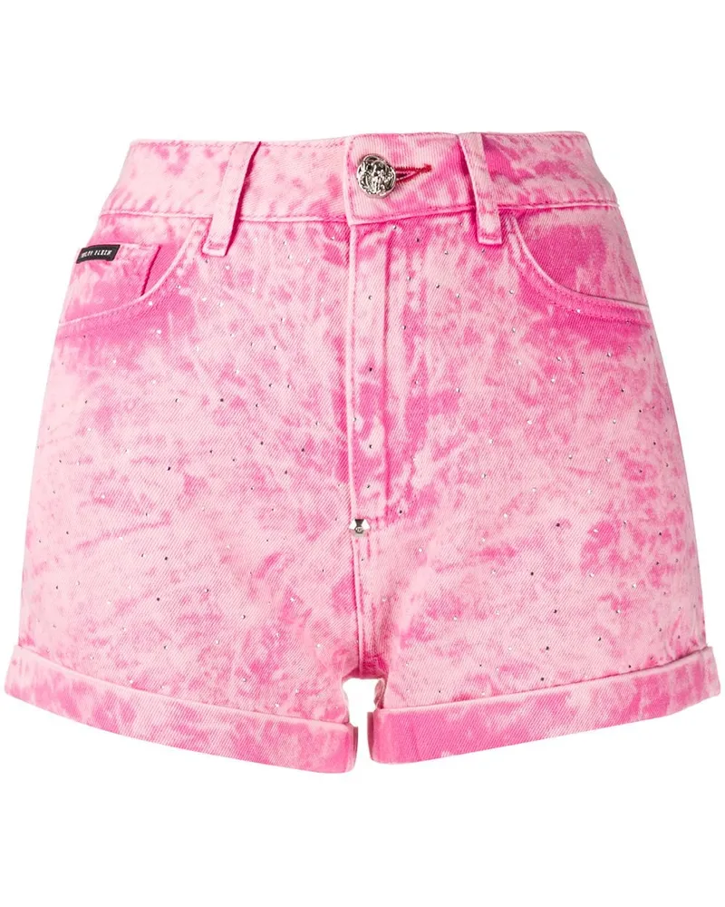 Philipp Plein Shorts mit Acid-Wash-Effekt - Rosa Rosa