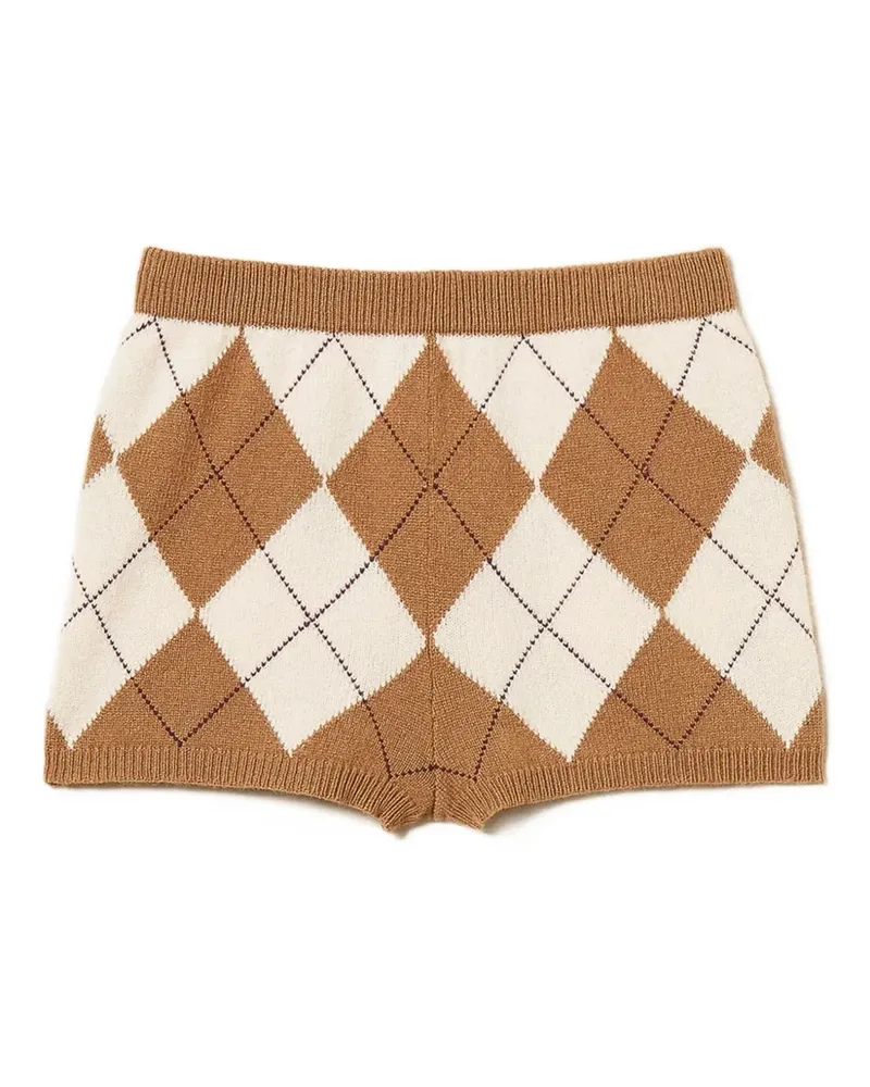Twin-Set Shorts mit Rautenmuster - Braun Braun