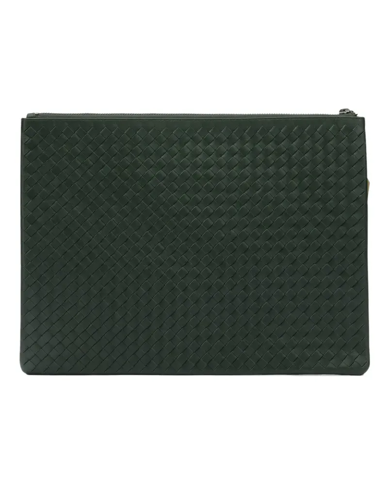 Dragon Diffusion A4 woven leather clutch bag - Grün Grün