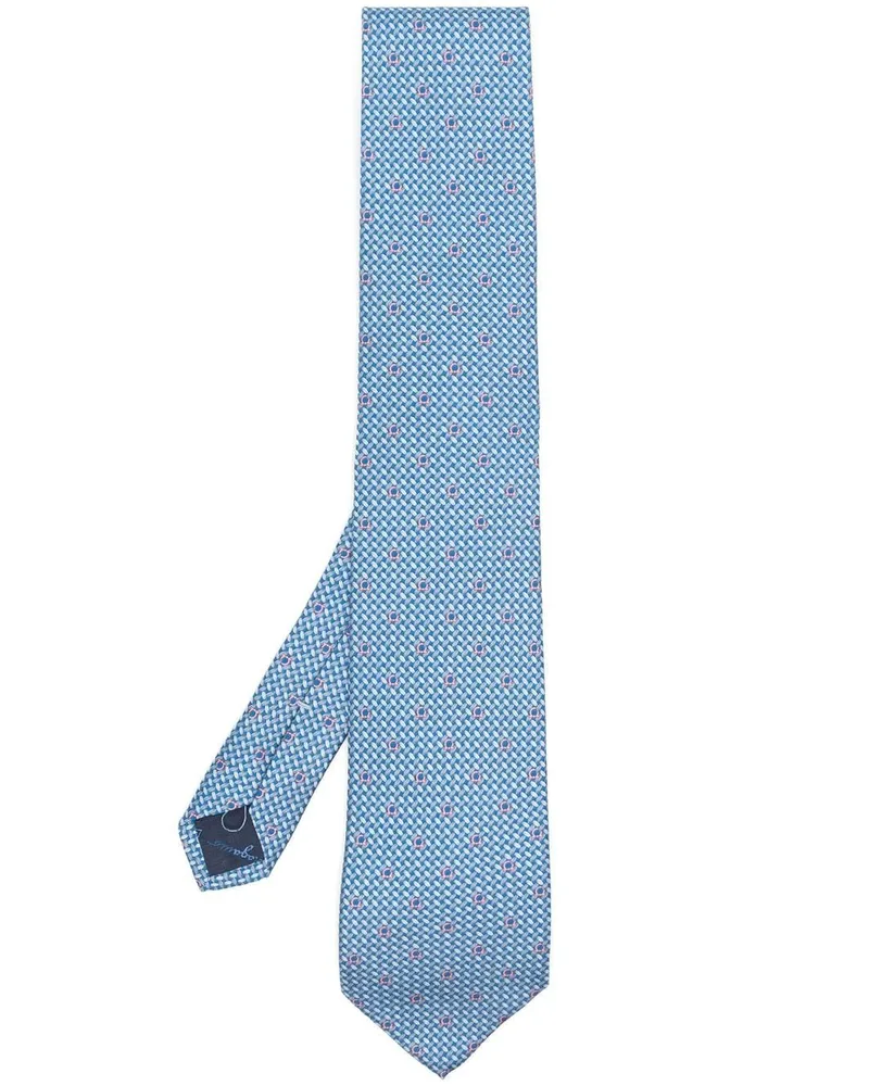 Ferragamo Seidenkrawatte mit Gancini-Stickerei - Blau Blau