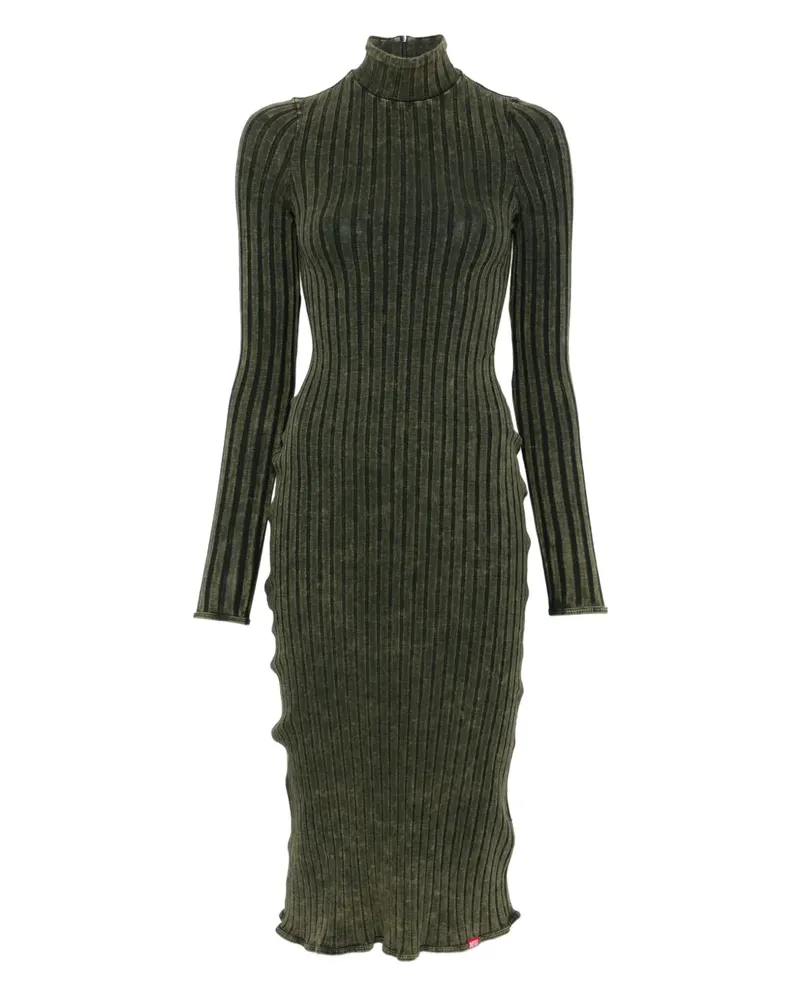 Diesel Geripptes D-Wavya Midikleid - Grün Grün