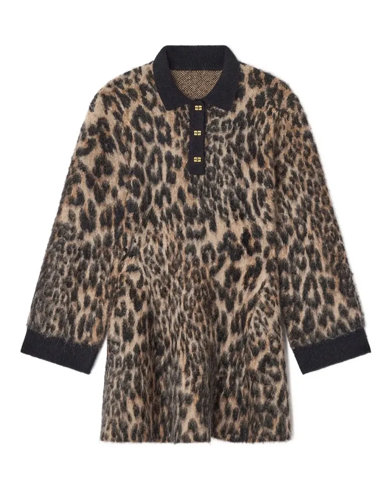 Ganni Minikleid mit Leoparden-Print - Nude Nude