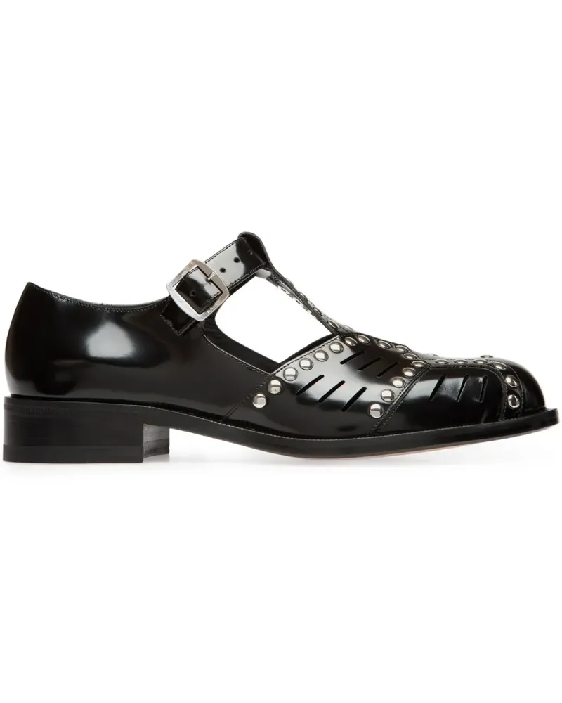 Bally Flache Spiegel Sandalen - Schwarz Schwarz