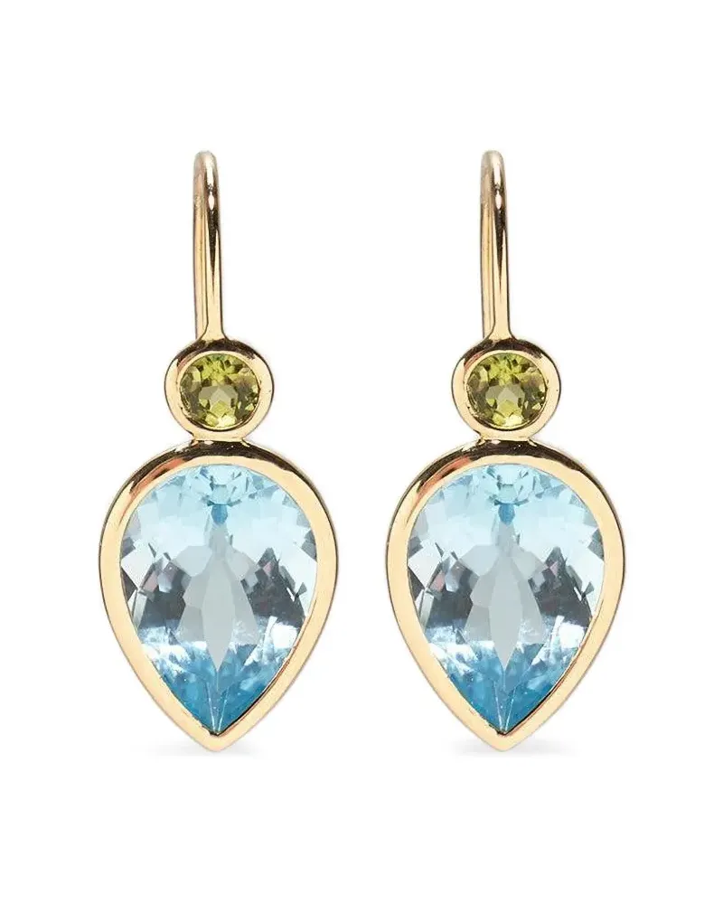 Lizzie Fortunato 14kt Hera Gelbgoldohrringe mit blauem Topas Gold