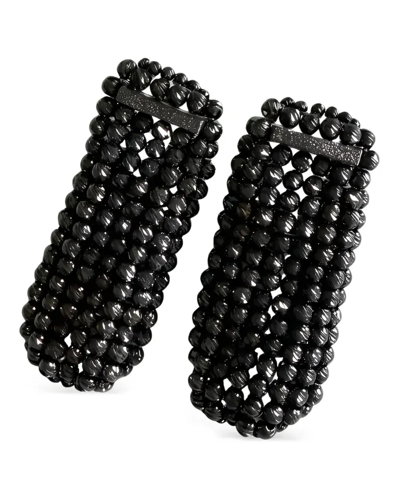 Brunello Cucinelli Set aus zwei Monili Armbändern mit Perlen - Schwarz Schwarz